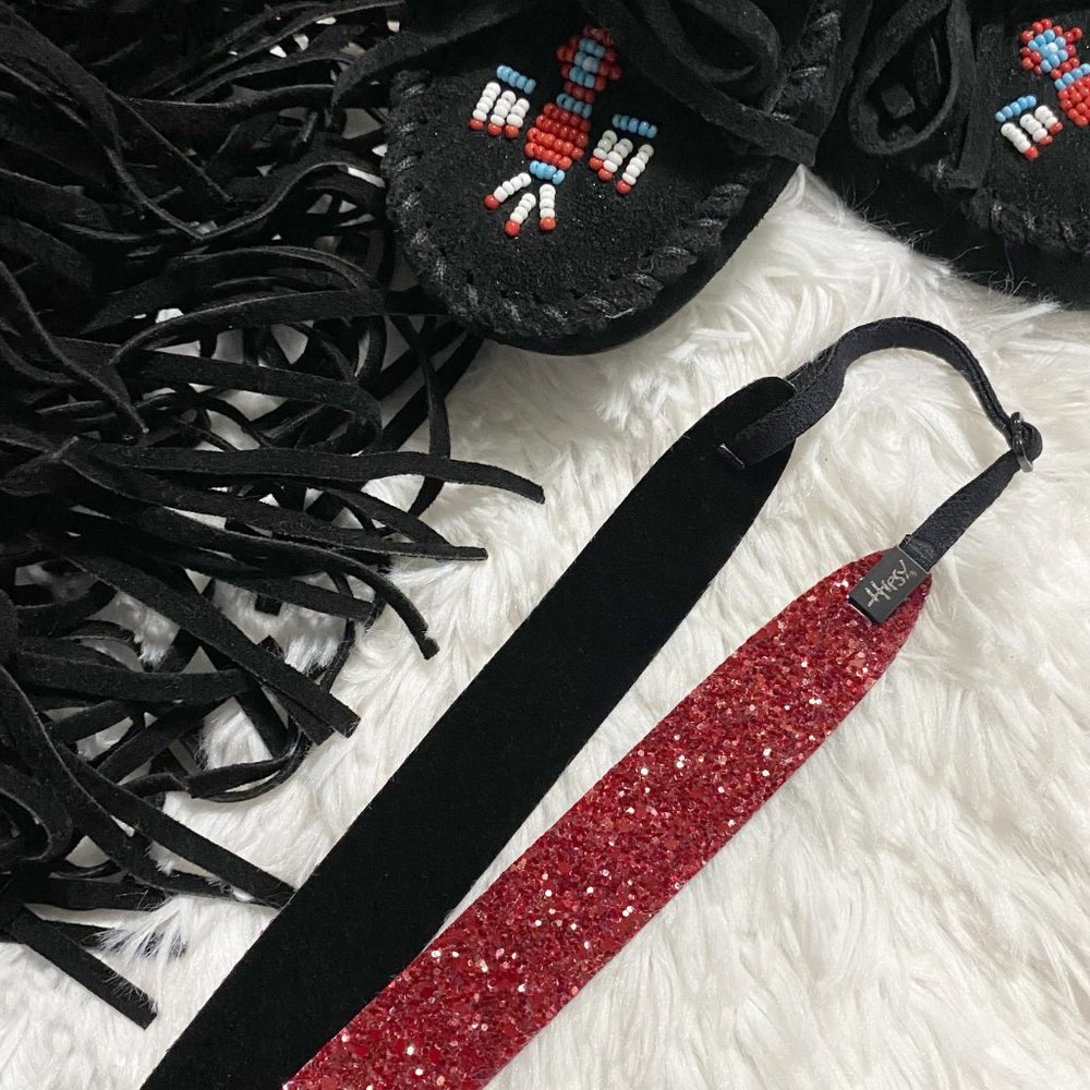 Hipsy Ruby Adjustable & No Slip Wide Bling Glitter Hair Headband